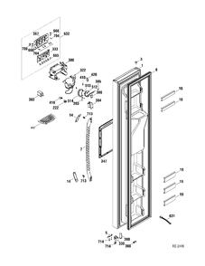 FZ DOOR Diagram and Parts List for GSR23VGTAWW  General Electric Refrigerator