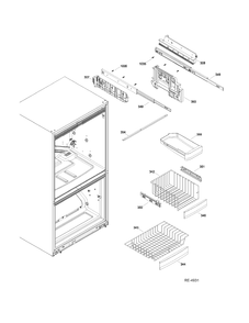 FREEZER BASKETS Diagram and Parts List for PDRS0MBYILSS  General Electric Refrigerator
