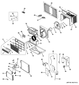 Room Air Conditioner Diagram and Parts List for AEM05LSW1  General Electric Air Conditioner