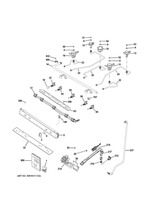 Gas And Burner Parts Diagram and Parts List for JGBS66REK2SS  General Electric Range