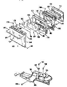 Door And Lock Diagram and Parts List for JKP17WPI  General Electric Wall Oven