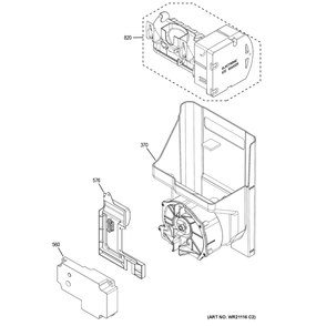 Ice Maker & Dispenser Diagram and Parts List for GYE18JYLHFFS  General Electric Refrigerator