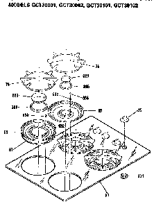 Cooktop Diagram and Parts List for GCT30101  General Electric Cooktop