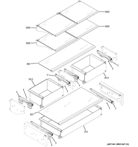 FRESH FOOD SHELVES Diagram and Parts List for ZIPP360NHBSS  General Electric Refrigerator