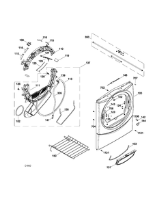 FRONT PANEL Diagram and Parts List for GFMS355EL1MS  General Electric Dryer