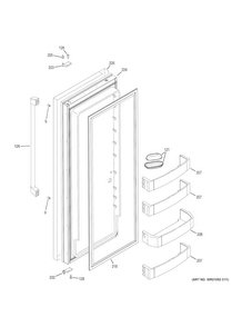 Fresh Food Door Diagram and Parts List for CSB48WSKBSS  General Electric Refrigerator
