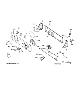 Part Location Diagram of WH46X22755 GE PANEL BACK WASHER