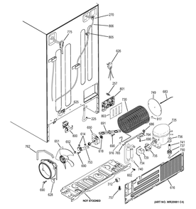 MACHINE COMPARTMENT Diagram and Parts List for PZS23KSECFSS  General Electric Refrigerator
