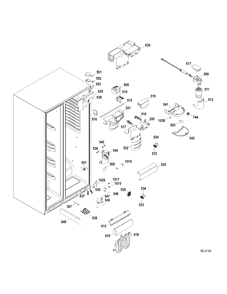 FF SECTION Diagram and Parts List for GSRC3QGZAFBB  General Electric Refrigerator