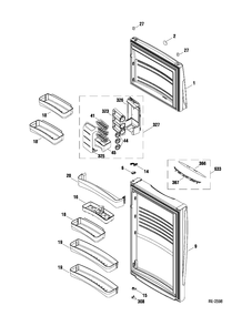 DOOR PARTS Diagram and Parts List for GTM14XETAWW  General Electric Refrigerator