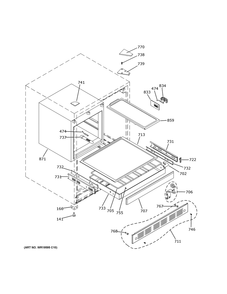 Cabinet And Shelves Diagram and Parts List for ZIBS240NESS  General Electric Refrigerator