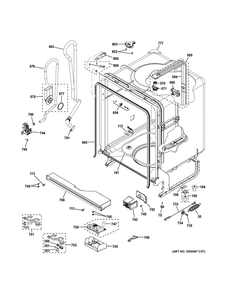 Body Parts Diagram and Parts List for GDF530PSM2SS  General Electric Dishwasher