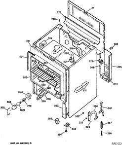 BODY PARTS Diagram and Parts List for JBS27WW1WW  General Electric Range