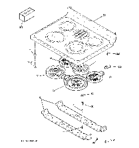 Cooktop Diagram and Parts List for 15891  General Electric Range