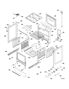 BODY PARTS Diagram and Parts List for RCB757DN1WW  General Electric Range
