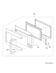 Door Parts Diagram and Parts List for CVM517P3R2D1  General Electric Microwave