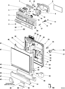 DOOR & ESCUTCHEON PARTS Diagram and Parts List for 40441119  General Electric Dishwasher