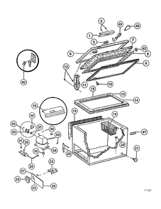 FREEZER Diagram and Parts List for 80820  General Electric Freezer