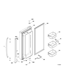 FF DOOR LT Diagram and Parts List for GFRF2KBYAWW  General Electric Refrigerator