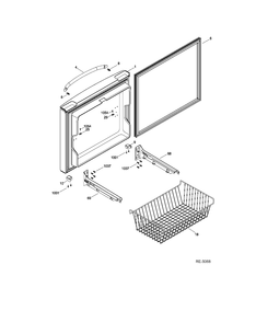 FZ DOOR Diagram and Parts List for GDSC0KBXERWW  General Electric Refrigerator