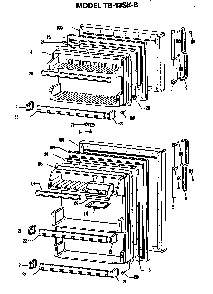 Doors Diagram and Parts List for TB13SKBR  General Electric Refrigerator