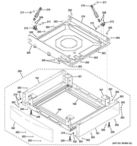Base Pan & Riser Assembly Diagram and Parts List for GFWR4805F3RR  General Electric Washer