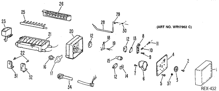 Part Location Diagram of WR29X155 GE BRACKET IM