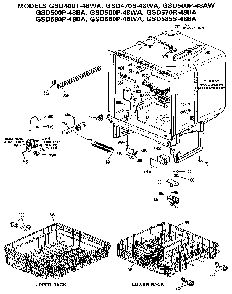 Tub Assembly Diagram and Parts List for GSD580P-48WA  General Electric Dishwasher