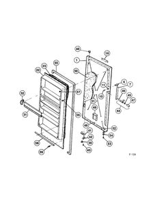 FREEZER DOOR Diagram and Parts List for 86140-1  General Electric Freezer