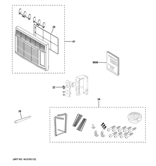 Part Location Diagram of WJ12X24802 GE KNOB