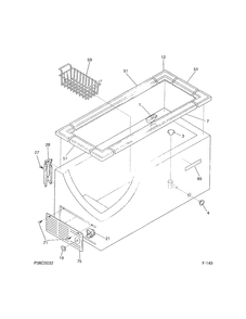 CABINET/CONTROL/SHELVES Diagram and Parts List for 80490  General Electric Freezer