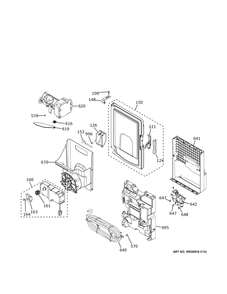 Ice Maker And Dispenser Diagram and Parts List for GFE28GELODS  General Electric Refrigerator