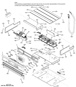 CONTROL PANEL Diagram and Parts List for ZET9550SH1SS  General Electric Range