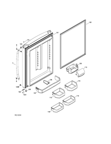 FF DOOR Diagram and Parts List for GDRC3KBYKRWW  General Electric Refrigerator