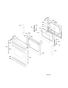 DOOR Diagram and Parts List for PC2B930DET2WW  General Electric Range