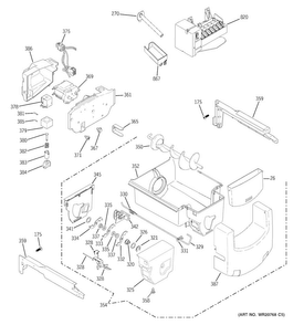 Ice Maker & Dispenser Diagram and Parts List for GSE25GSHBCSS  General Electric Refrigerator