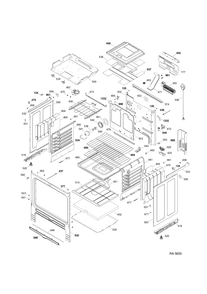 BODY PARTS Diagram and Parts List for JCSP41SV2SS  General Electric Range