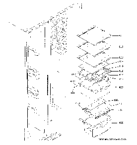 Fresh Food Shelves Diagram and Parts List for GSE23GYPBCFS  General Electric Refrigerator
