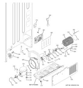 Machine Compartment Diagram and Parts List for PFSS0MFCASS  General Electric Refrigerator