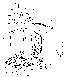 Cabinet And Top Panel Diagram and Parts List for PTD90GBPT0DG  General Electric Dryer