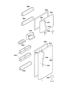 DOORS Diagram and Parts List for GTA18KBNWW  General Electric Refrigerator