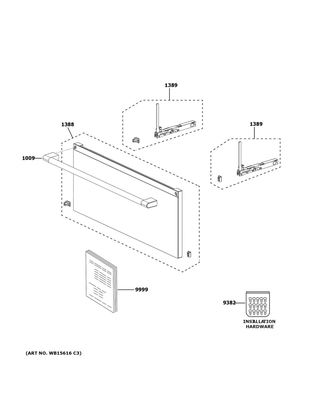 Door Parts Diagram and Parts List for CSB912M2N1S5  General Electric Microwave Oven Combo