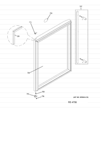DOOR Diagram and Parts List for ZDBI240WAII  General Electric Refrigerator
