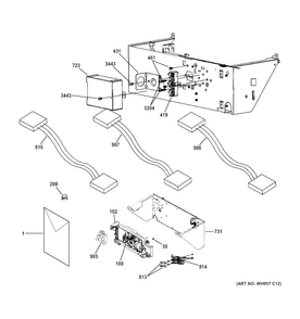 Controls Diagram and Parts List for GTUP270EM5WW  General Electric Washer Dryer Combo