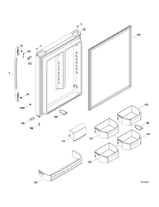 FF DOOR Diagram and Parts List for PDRF0MBYCRBB  General Electric Refrigerator