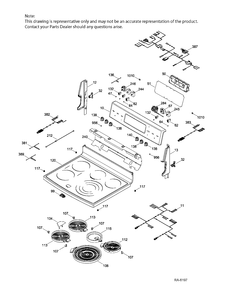 CONTROL PANEL & COOKTOP Diagram and Parts List for PCB985DK1WW  General Electric Range