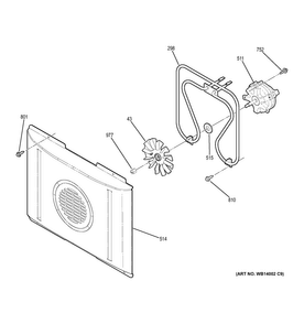 Convection Fan Diagram and Parts List for CT959ST2SS  General Electric Wall Oven