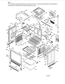 BODY Diagram and Parts List for JCSP41SV4SS  General Electric Range