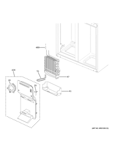 Convertible Section Diagram and Parts List for PAE28BYTBFS  General Electric Refrigerator