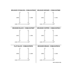 Cafe Customization Diagram and Parts List for CWE19SP2NXS1  General Electric Refrigerator